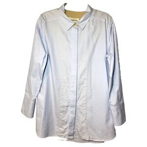 Malene Birger Classie Powder Blue Shirt Dress Wide Cuff 42/US 10/LG Minimalist
